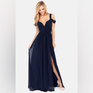 Bariano Ocean of Elegance Navy Blue Maxi Dress